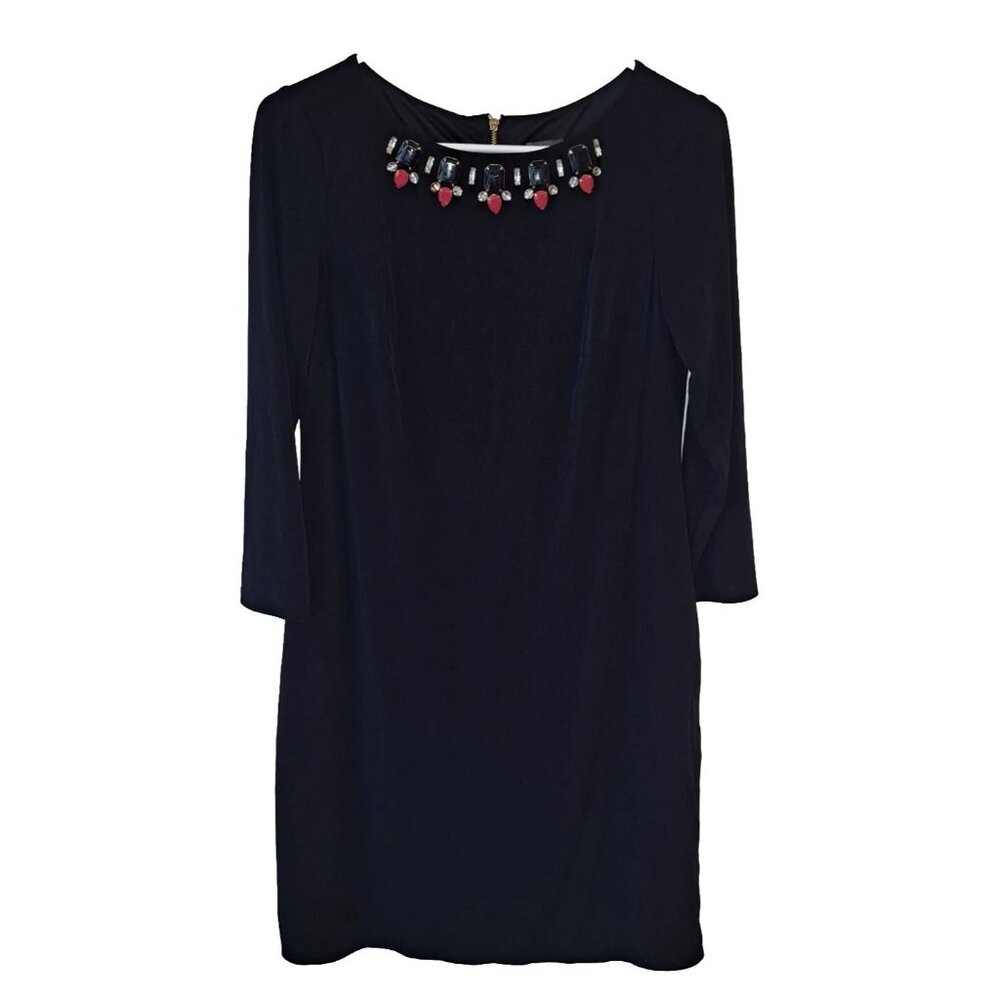 Vince Camuto Women's Size 8 Blue Dress  Jeweled Neckline